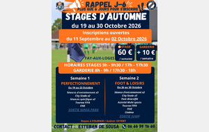 Rappel stages d'Automne 2026
