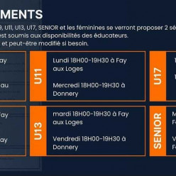 Planning entrainements